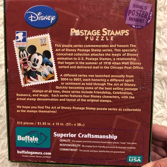 Disney Postage Stamps Puzzle 513 pieces with Poster 2005 Celebration 422 - Picture 2 of 11